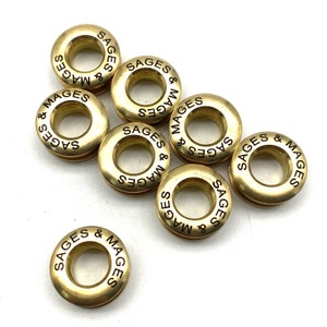 Customized Text Logo Brass Screw Grommet Eyelets Personalised Brand Eyelet Leather Craft Hardware 20mm image 3