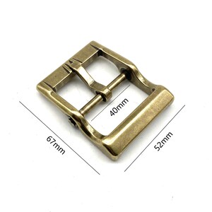 Japan Detachable Design Buckle Retro Finish Brass Belt Fastener 40mm image 2