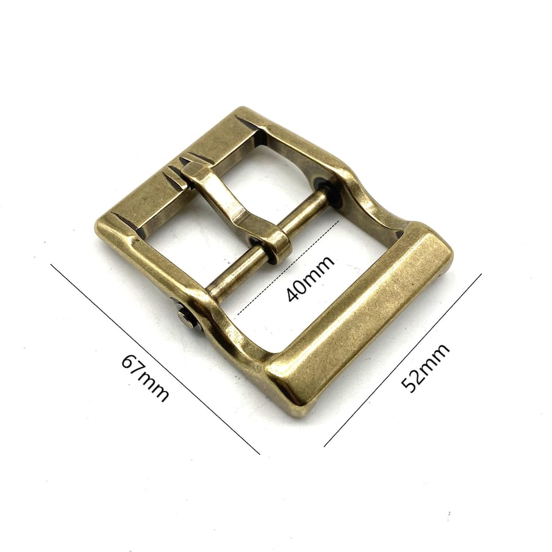 Japan Detachable Design Buckle Retro Finish Brass Belt Fastener 40mm image 2