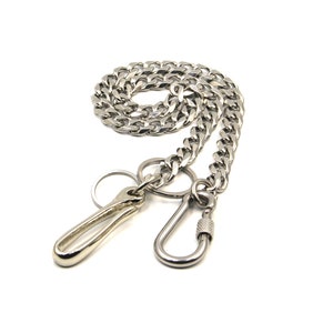 Silver Wallet Chain Leather Belt Key Holder Keychain Stainless Steel Purse Chain Men's Gifts