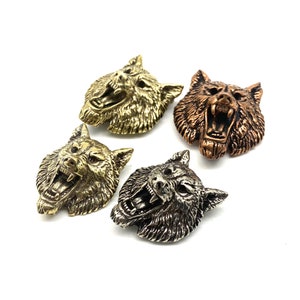 Conchos LOUP 3D en relief, sac en cuir et portefeuille, rivets à vis pour concho, boutons à vis