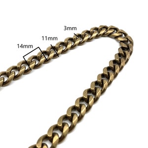 Heavy Brass Curb Chain Brand Shoulder Bag Chain Handbag Chain Purse Chain