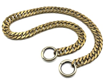 Dog Choke Collar Puppy Jewelry Brass Chain Necklace Spring Ring Closure