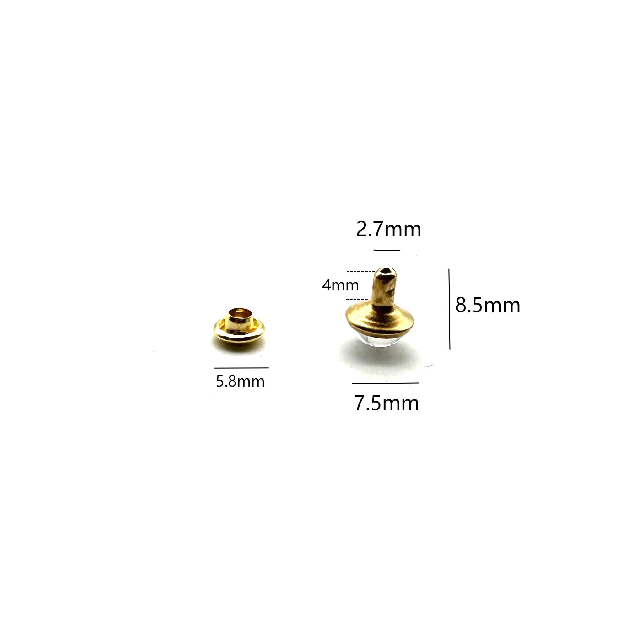 Leather Snap Button Brass Stone Rivets 7.5 X8.5mm Rapid Button Rivets ...