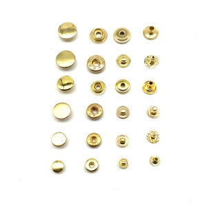 Brass Snap Button Leather Craft Fastener Closure 8/10/12.5/15mm zdjęcie 2