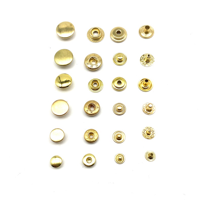 Brass Snap Button Leather Craft Fastener Closure 8/10/12.5/15mm image 2