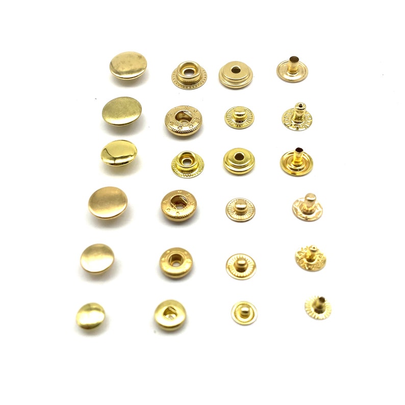 Brass Snap Button Leather Craft Fastener Closure 8/10/12.5/15mm zdjęcie 3