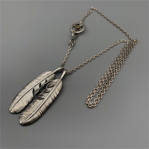 Silver Feather Charm Necklace Japan Fashion Necklaces Gift for BF