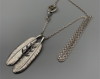 Silver Feather Charm Necklace Japan Fashion Necklaces Gift for BF
