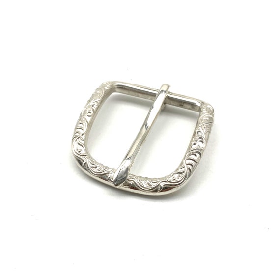 Handmade 925 Sterling Silver Buckle 37mm Tang Cao Style Leather