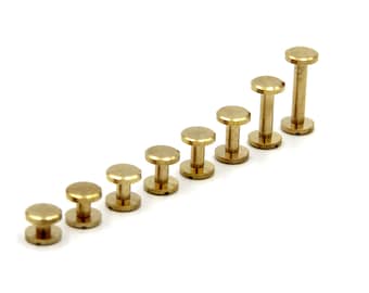 Sales# 3-20mm Brass Chicago Rivets Leather Fastener Rivets Screw Back Rivet