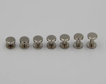 Silver Chicago Screw Rivets Leather Fastener Rivets Brass Studs 4-20mm