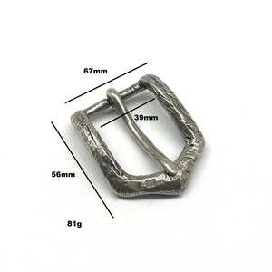 Personalised Sterling Silver Buckle Rustic Style D Shape Old Silver Buckle