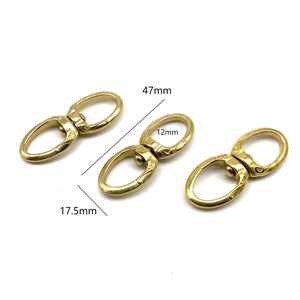 Brass Flower Pattern Figure 8 Connector Ring Hook Swivel Keychain Loops