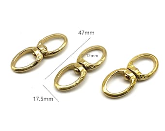 Brass Flower Pattern Figure 8 Connector Ring Hook Swivel Keychain Loops