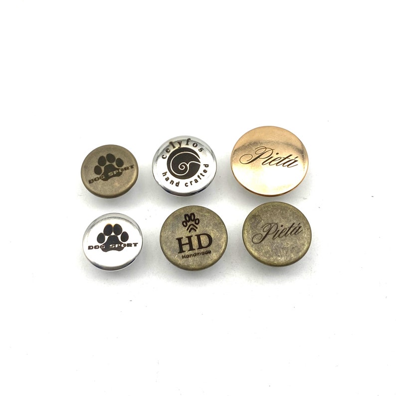 15/17/20mm Jeans Button Pin Customized Logo/Text Denim Button Replacement Personalised Brand Clothing Buttons image 4