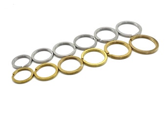 Premium Key Split Ring Brass&Stainless Keychain Rings Chain Connector Link Top Level Keyring