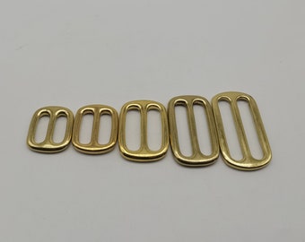 Matériel de réglage de sangle de sac en cuir Anneau de boucle coulissante en laiton