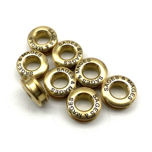 Customized Text Logo Brass Screw Grommet Eyelets Personalised Brand Eyelet Leather Craft Hardware 20mm image 5