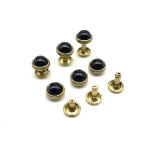 Leather Snap Button Brass  Obsidian Rivets 6/8/10mm Rapid Button Rivets For Leather Crafting