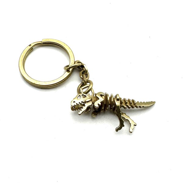 Brass Dinosaur Charm Handbag Decor Key Ring Keychain Accessories