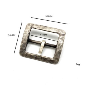 Handmade 925 Sterling Silver Buckle 41mm Leather Belt Buckle Rustic Style Old Silver Finish