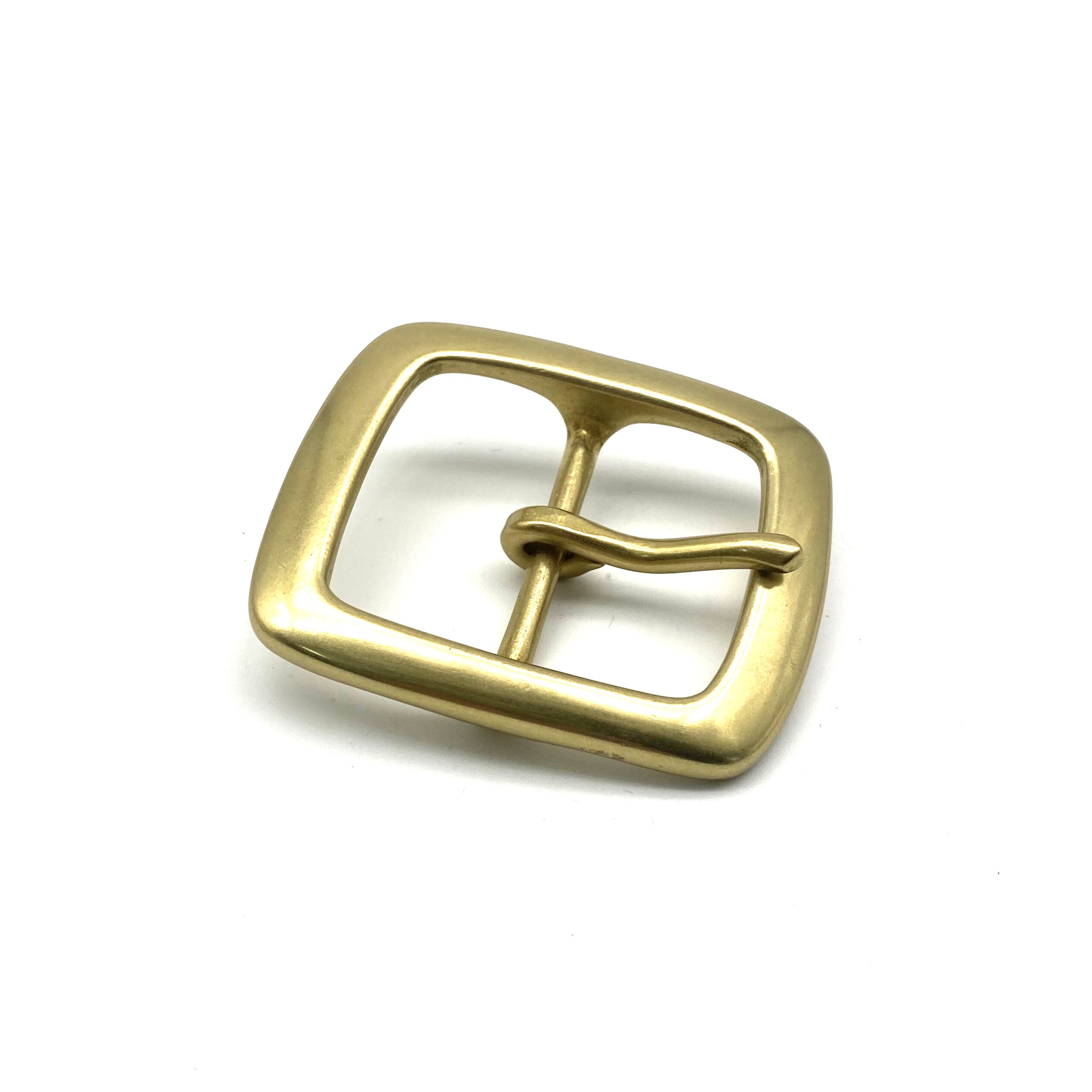 Fibbia per cintura in ottone massiccio anticato vintage, fibbia quadrata da 40 mm - Italia