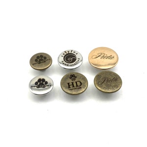 15/17/20mm Jeans Button Pin Customized Logo/Text Denim Button Replacement Personalised Brand Clothing Buttons image 3