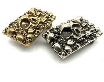 アンティーク銅ベルトバックル、スカルベルトバックル、死の頭、GS23