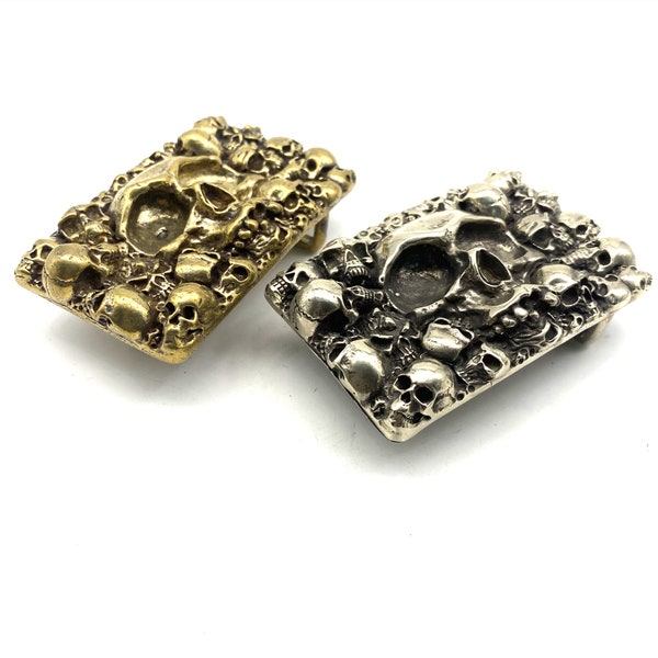 Skull Belt Buckle Copper Leather Belt Fasten Buckle Men Exclusive Buckle