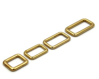 Anneaux de sac en cuir à boucle rectangulaire en laiton de qualité supérieure