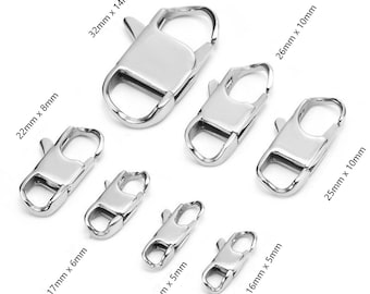 Luxury Stainless Lobster Claw,Square Silver Lobster Clasp,Bracelet Connect Clasp Clip
