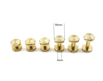 Flower Pattern Brass Chicago Screw Rivets Leather Crafting Fasten Rivets