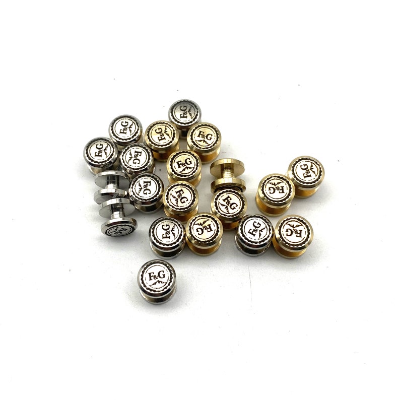 Customized Logo Text Brass Chicago Screw Rivets Custom Brand Leather ...