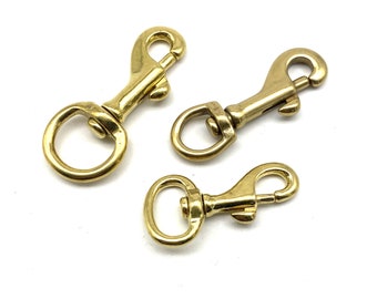 Brass Bolt Snap Hook Swivel Clasp Leather