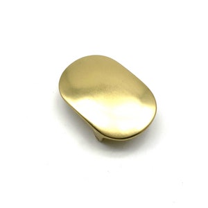 35mm Oval Brass Plain Buckle Smooth Leather Belt Buckle