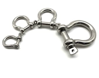 Stainless Anchor Bow Shackle U Clasp With Screw Rod Leather Craft Connect Tools Leatherwork Hardware
