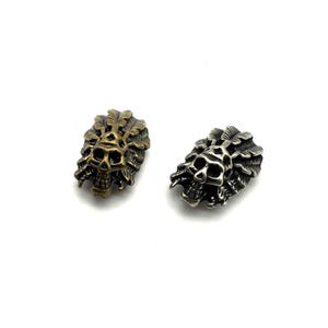 Vintage messing schedel gieten decoratieve knop voor leerambachten - schroefbevestiging aan de achterkant - gotische steampunk-accessoirehardware