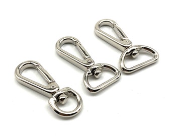Nickel Plated Snap Hook Japanese Style Brass Swivel Clasp Clip 11/18/21mm