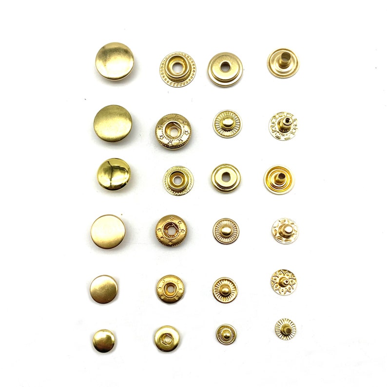 Brass Snap Button Leather Craft Fastener Closure 8/10/12.5/15mm image 4