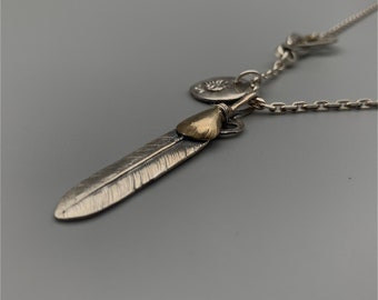 Silver Feather Charm Necklace Japan Fashion Necklaces Gift for BF