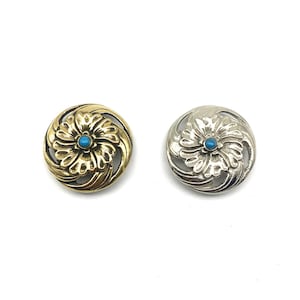 Flower Conchos Leather Craft Decorate Button Screw Back