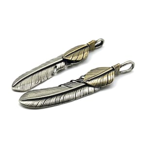 Brass Feather Charm,Necklace DIY Pendants,Keychain Charm
