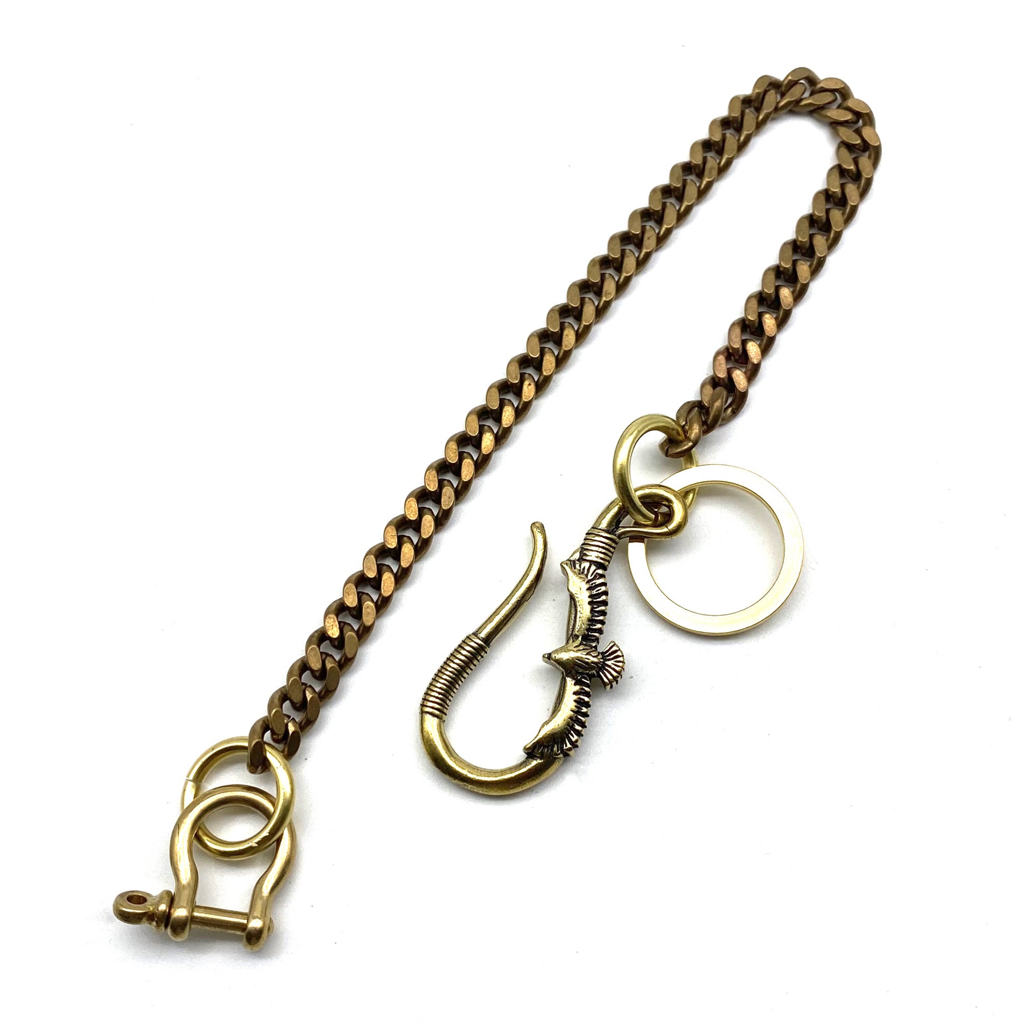 Eagle Fish Hook Curb Chain for Leather Wallets,snap Clasp Ending ...