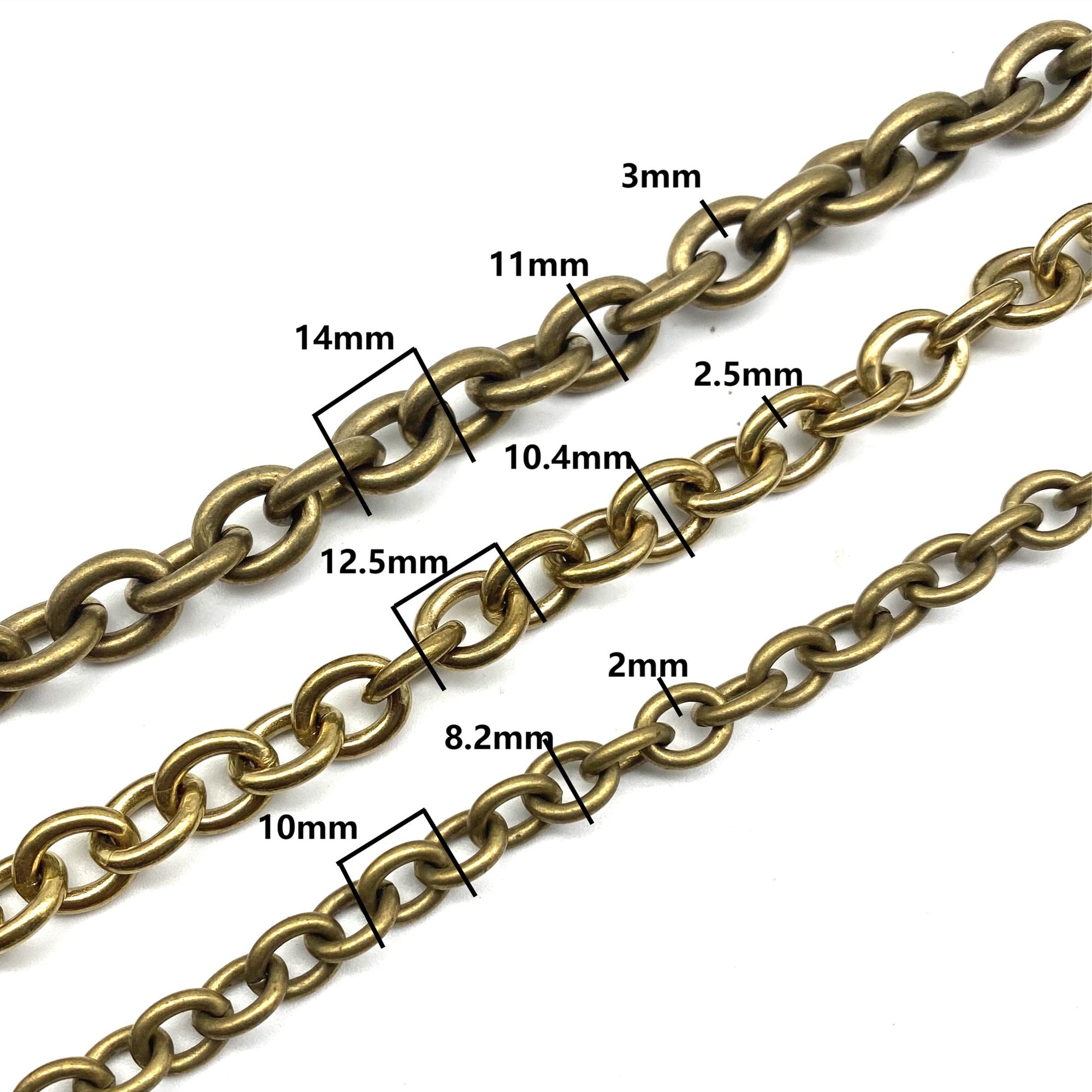 Solid Brass O Link Cable Chain: Jewelry & Leather Bag Chain - Etsy