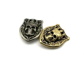 Escudo Corona Calavera Conchos Remaches de Tornillo Artículos de Cuero Decoración Botón