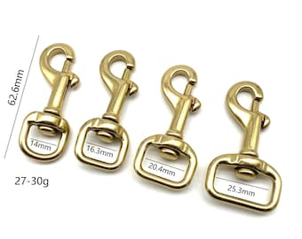 Premium Brass Bolt Snap Gold Clasp Clip Leather Swivel Hook