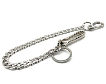 Stainless Wheat Chain Wallet Leather Belt Key Holder Keychain Stainless Steel Purse Chain Men's Gifts