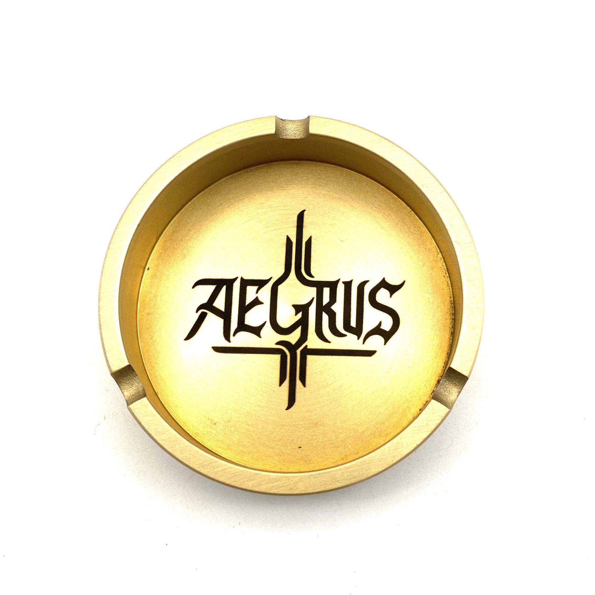 Custom Logo Brass Ashtray for Cafe Bar,club, 145g Heavy Brass