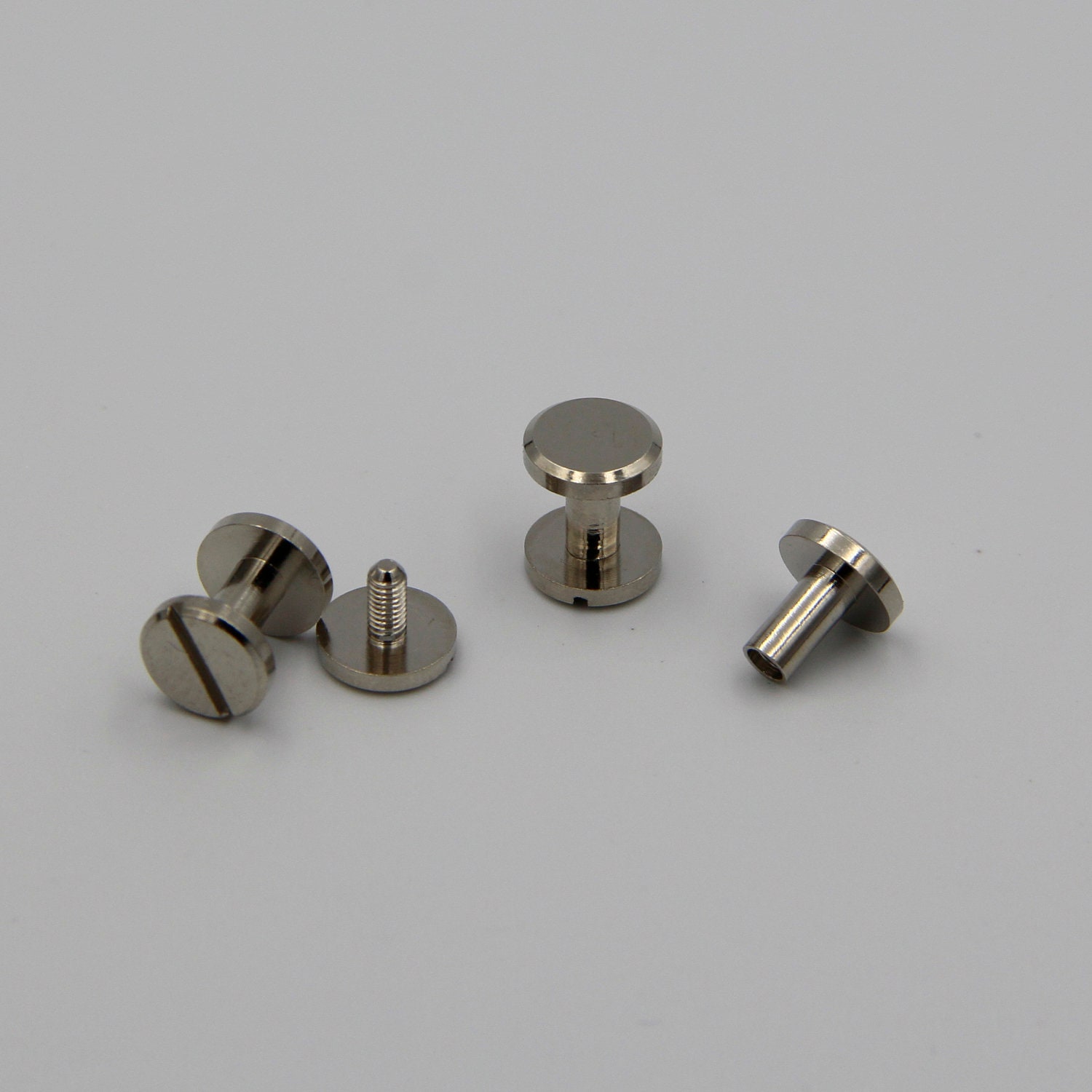 Silver Chicago Screw Rivets Leather Fastener Rivets Brass Studs 4-20mm ...